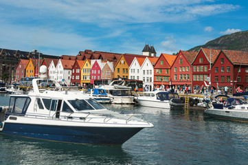 Image of Bergen. Pier and historical buildings