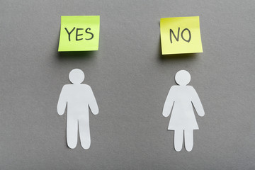 Concept of discrimination between men and women in recruitment.