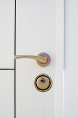 New handle and secret lock on white door , Bulgaria