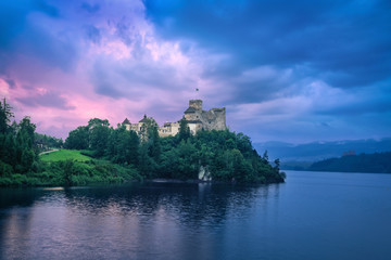 Fototapeta na wymiar HDR image of Niedzica Castle at sunset