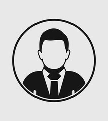 Corporate man Icon with circle shape. Flat style vector EPS.