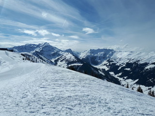view from alp summit alps landscape travel 