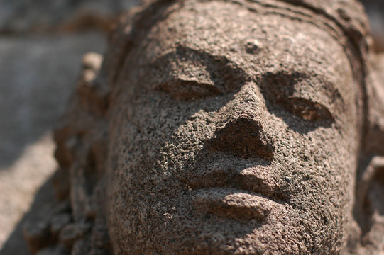 YOGYAKARTA, INDONESIA: A part of an ancient relief on the wall of the Candi Plaosan Lor temple close to Yogyakarta, Indonesia.