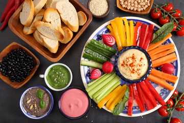 Vegetables and humus.