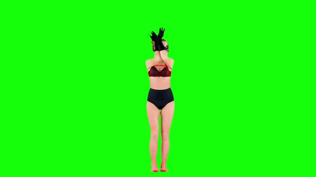Burlesque Dancer Green Screen