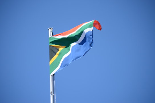 The flag of South Africa fluttering