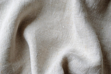 Gathered folded soft woven linen fabric