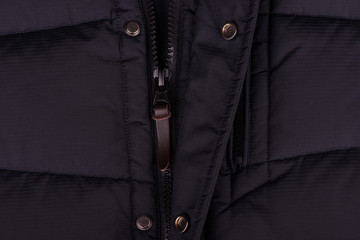 buttons on the jacket. jacket zipper