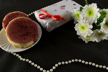 gift set on a black background