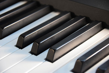 Klavier, Tasten, Schwarz, Weiß, Bokeh, Musik, Seite, Anschlag