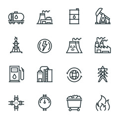 Heavy And Power Industry Icon Set