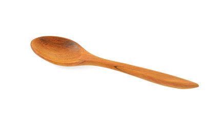 Empty Wood spoon on white background