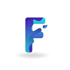 F logo letter with blue gradient color and glow style
