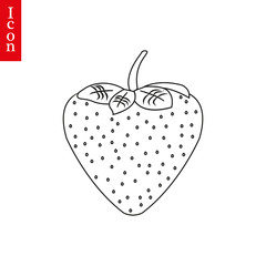 Strawberry icon vector. Outline fruit , line strawberry symbol. Trendy flat ui sign design. Thin linear graphic pictogram for web site, mobile application. Logo illustration.