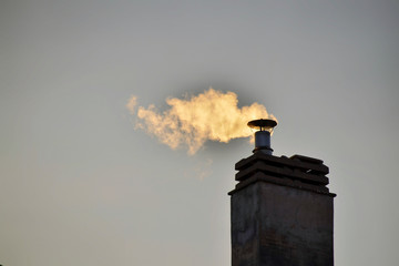 Chimney of a condominium heating system.