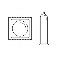 Condom, contraceptive, rubber, sexual icon. Vector illustration, flat design.