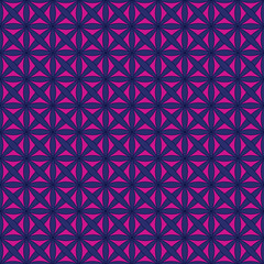 Seamless pattern with stylized celtic geometric ornament in pink, blue and purple colors, vector