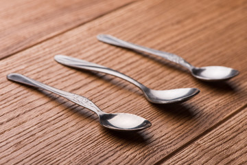 teaspoon on the table. spoon close up