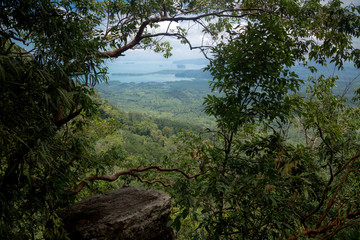 View of the valley and the Andaman Sea, islands and mountains