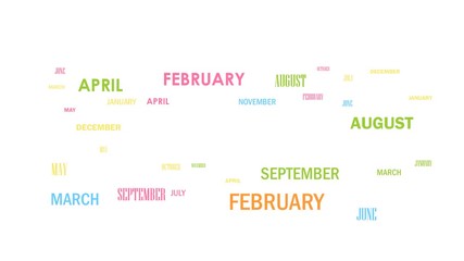 CALENDAR colorful kinetic word cloud