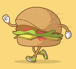 Fast food vector illustration. Sport, Running, healthy, food design concept