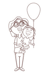 grandmother and granddaughter balloon