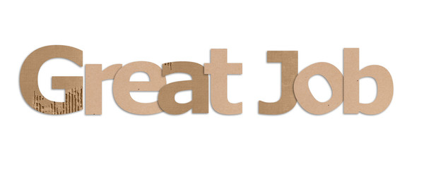 great job text in white background