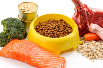 Dry cat's food and ingredients