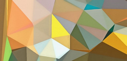 Abstract polygonal background. Triangles texture. Geometric modern art. Futuristic simple painting on canvas. Pattern for design. Backdrop template. Low poly concept artwork. Decorative elements. 