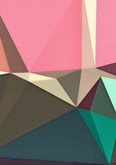 Abstract polygonal background. Triangles texture. Geometric modern art. Futuristic simple painting on canvas. Pattern for design. Backdrop template. Low poly concept artwork. Decorative elements. 