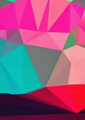 Abstract polygonal background. Triangles texture. Geometric modern art. Futuristic simple painting on canvas. Pattern for design. Backdrop template. Low poly concept artwork. Decorative elements. 