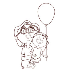 grandmother and granddaughter balloon