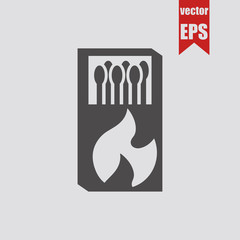 Matches in the box icon.Vector illustration.