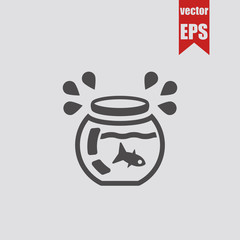 Aquarium with fish icon.Vector illustration.