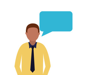 business man speech bubble talk