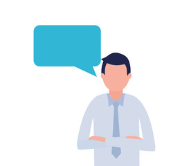 business man speech bubble talk