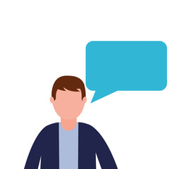 business man speech bubble talk