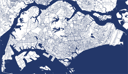 vector map of the city of Singapore, Republic of Singapore - 249550130