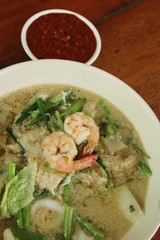 Sukiyaki seafood with mix vegetables is delicious