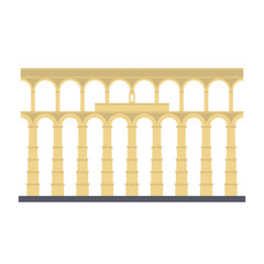 Aqueduct of Segovia, Spain, vector icon