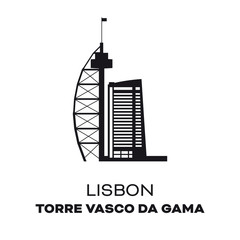 Obraz premium Vasco da Gama Tower at Lisbon, Portugal, vector illustration