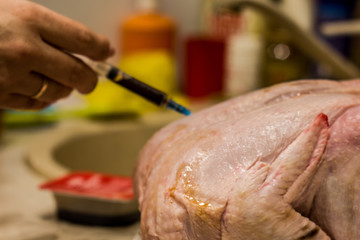 a shot in the chicken