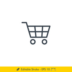 Shopping Cart Icon / Vector - In Line / Stroke Design