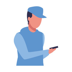 faceless guy smartphone portrait