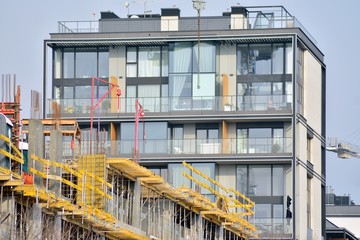 Modern European residential apartment building