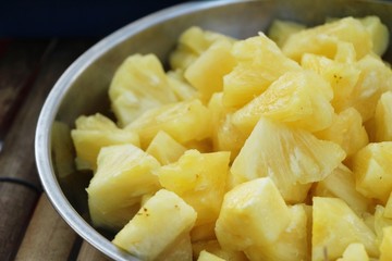 Fresh pineapple is delicious in street food