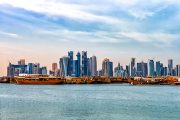 Plakat Doha citi view. Qatar.
