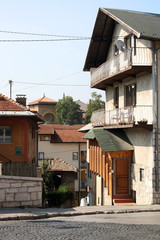 Fototapeta na wymiar Traditional and historical architecture in Sarajevo, Bosnia and Herzegovina.