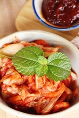 Kimchi of korean food traditional is delicious