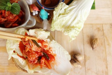 Kimchi of korean food traditional is delicious